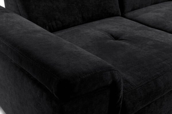 Ecksofa mit Bettfunktion und Bettkasten schwarz Microfaser B/H/T: ca. 270x104x170 cm – Bild 3