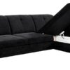 Ecksofa mit Bettfunktion und Bettkasten schwarz Microfaser B/H/T: ca. 270x104x170 cm – Bild 4