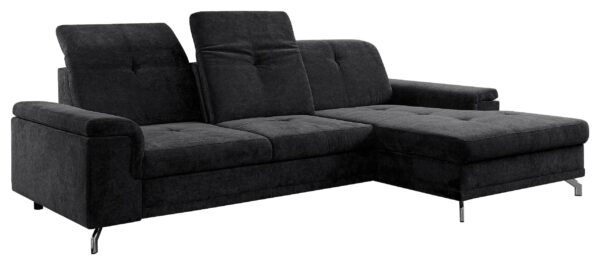 Ecksofa mit Bettfunktion und Bettkasten schwarz Microfaser B/H/T: ca. 270x104x170 cm – Bild 5