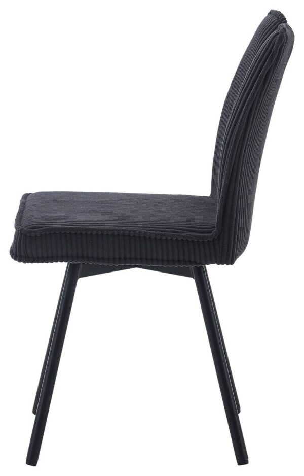 Stuhl Lara anthrazit Kord B/H/T: ca. 47x89x58 cm – Bild 2