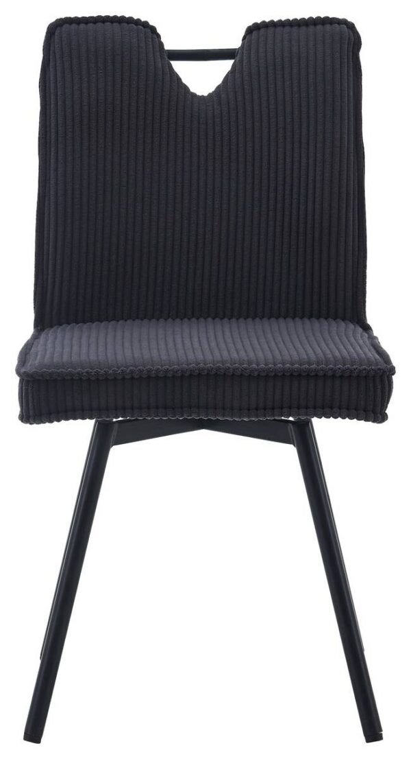 Stuhl Lara anthrazit Kord B/H/T: ca. 47x89x58 cm – Bild 3