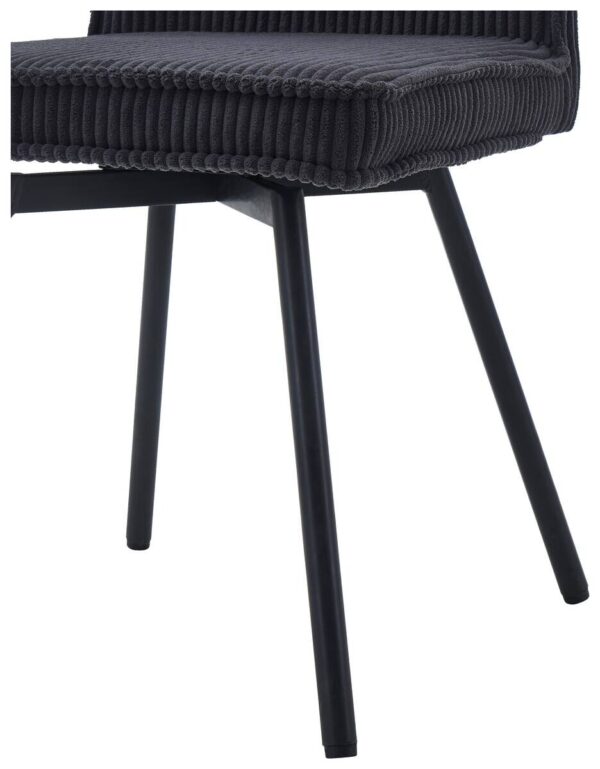 Stuhl Lara anthrazit Kord B/H/T: ca. 47x89x58 cm – Bild 4
