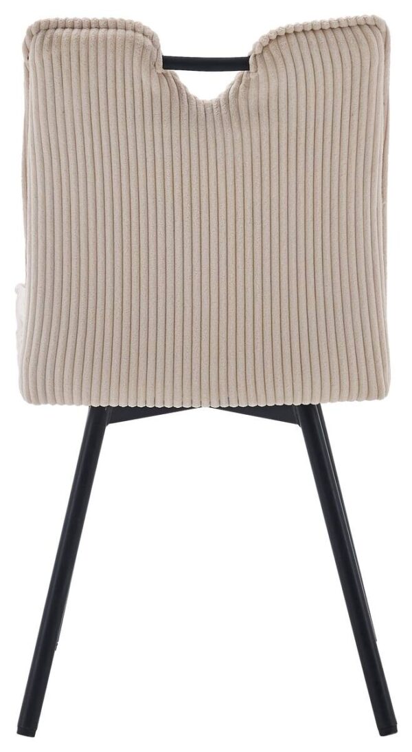 Stuhl Lara beige Kord B/H/T: ca. 47x89x58 cm – Bild 2