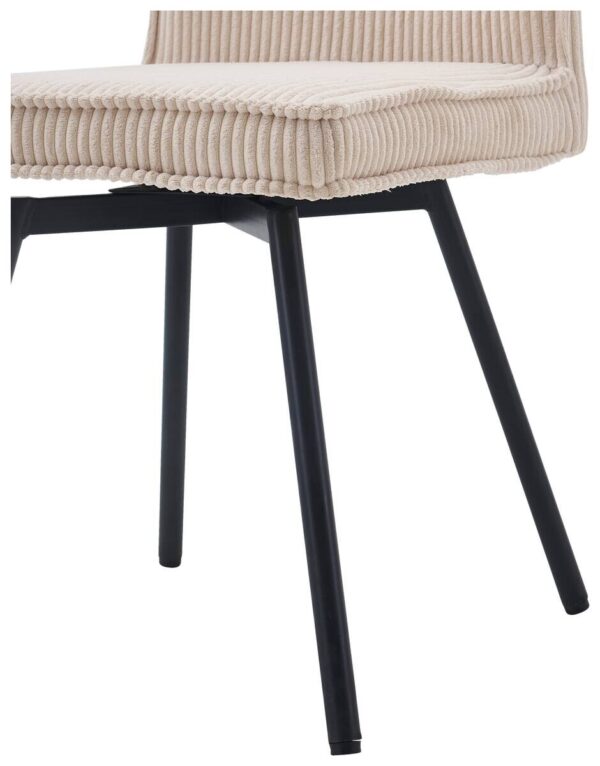 Stuhl Lara beige Kord B/H/T: ca. 47x89x58 cm – Bild 3