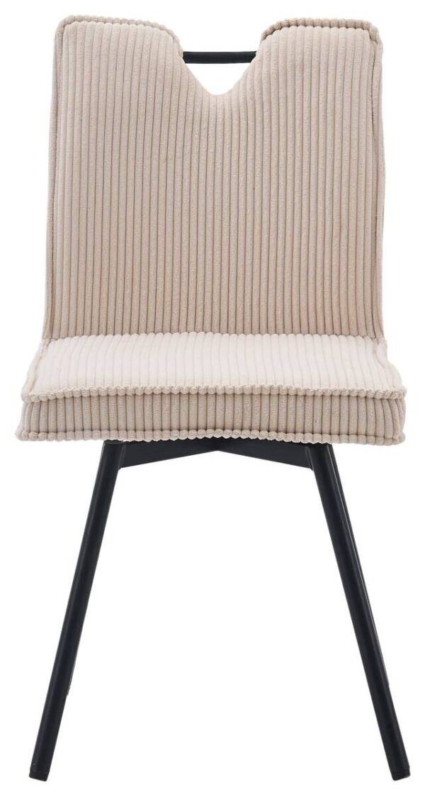 Stuhl Lara beige Kord B/H/T: ca. 47x89x58 cm – Bild 4
