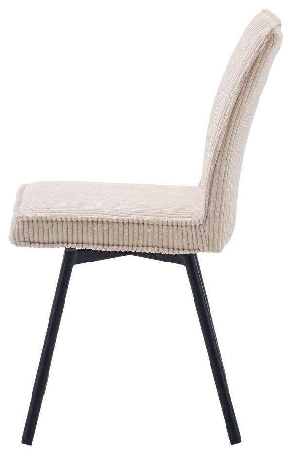 Stuhl Lara beige Kord B/H/T: ca. 47x89x58 cm – Bild 5