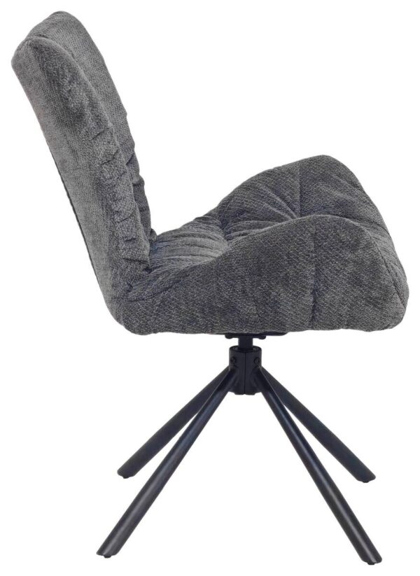 Drehstuhl Brest grau Webstoff B/H/T: ca. 67x91x65 cm – Bild 3
