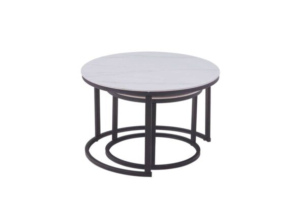 Couchtisch C680W-Couple weiß schwarz B/H: ca. 70x45 cm – Bild 2