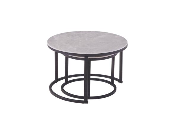 Couchtisch C680G-Couple grau schwarz B/H: ca. 70x45 cm – Bild 2