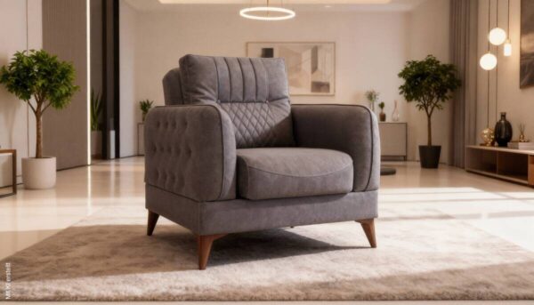 Sofa 3-2-1 Mislina blaugrau Microfaser – Bild 2