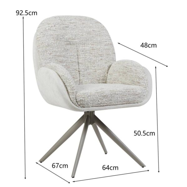 Armlehnstuhl Davina beige Microfaser B/H/T: ca. 64x92,5x48 cm Armlehnstuhl Davina beige Microfaser B/H/T: ca. 64x92,5x48 cm – Bild 2