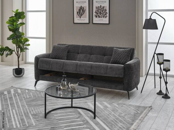Sofa 3-2-1 Lendor grau Webstoff – Bild 5