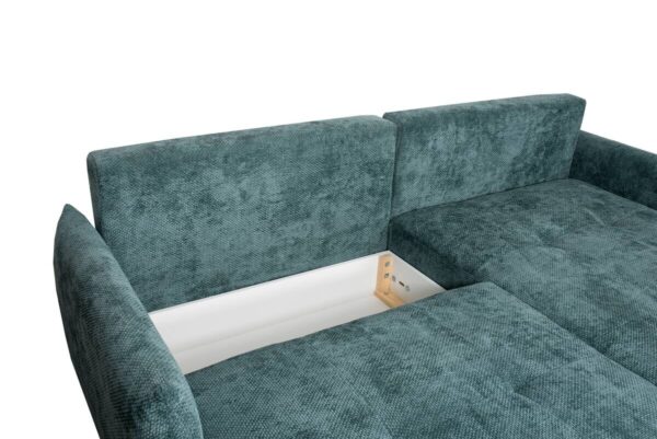Ecksofa mit Bettfunktion und Bettkasten lagunen blau Microfaser B/H/T: ca. 221x94x142 cm Ecksofa mit Bettfunktion und Bettkasten lagunen blau Microfaser B/H/T: ca. 221x94x142 cm – Bild 2