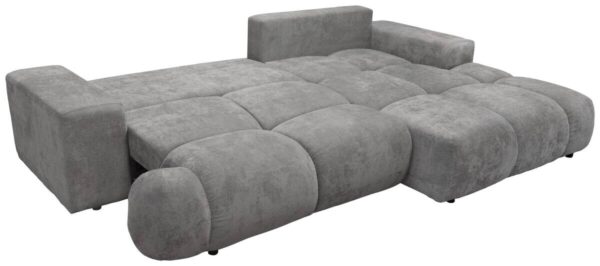Ecksofa mit Bettfunktion grau Microfaser B/H/T: ca. 288x69x187 cm – Bild 2