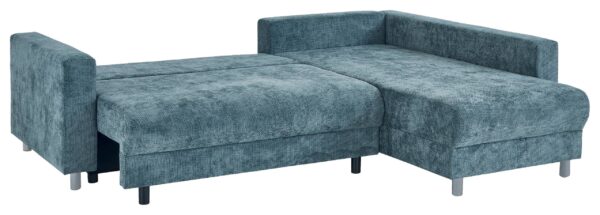 Ecksofa mit Bettfunktion und Bettkasten dunkelblau Microfaser B/H/T: ca. 252x89x195 cm Ecksofa mit Bettfunktion und Bettkasten dunkelblau Microfaser B/H/T: ca. 252x89x195 cm – Bild 2