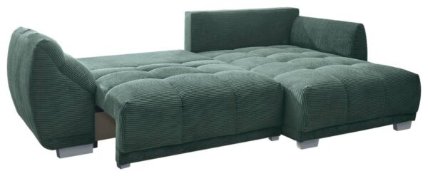 Ecksofa mit Bettfunktion und Bettkasten olive Microfaser B/H/T: ca. 288x78x179 cm – Bild 3