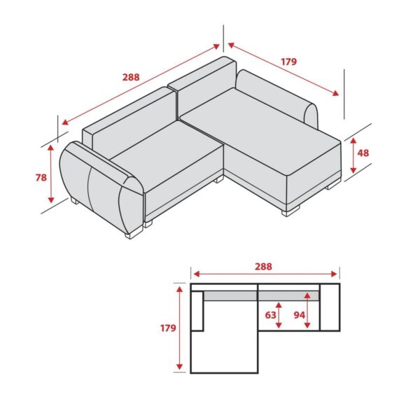 Ecksofa mit Bettfunktion und Bettkasten olive Microfaser B/H/T: ca. 288x78x179 cm – Bild 5