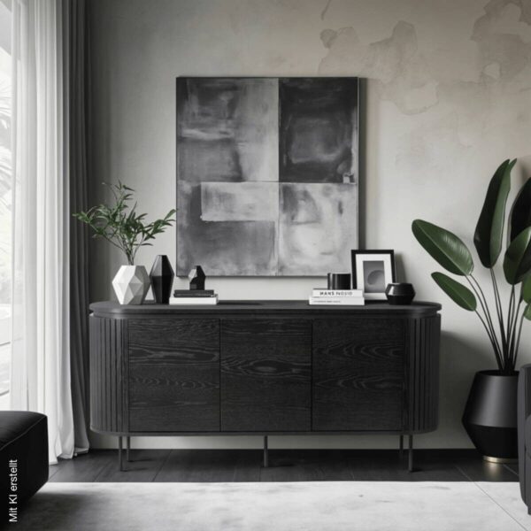 Kommode ALBERI schwarz B/H/T: ca. 160x76x40 cm – Bild 4