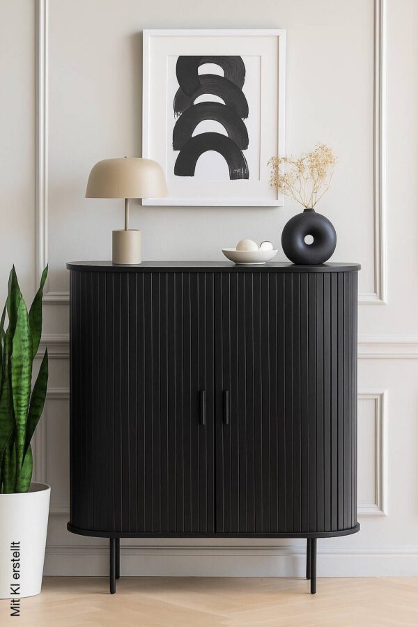 Kommode SELVA schwarz B/H/T: ca. 100x118x40 cm – Bild 5