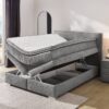 Boxspringbett grau dunkel Liegefläche B/L: ca. 140x200 cm – Bild 4