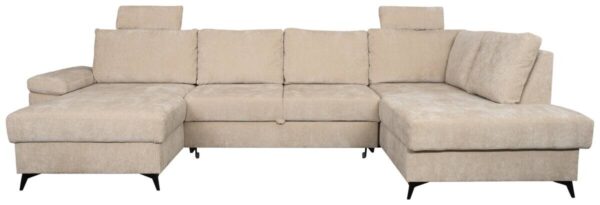 Wohnlandschaft Sara U beige Microfaser B/H/T: ca. 333x87x189 cm – Bild 2