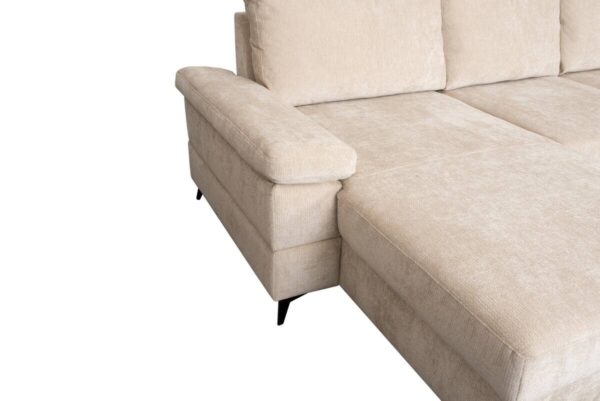 Wohnlandschaft Sara U beige Microfaser B/H/T: ca. 333x87x189 cm – Bild 5