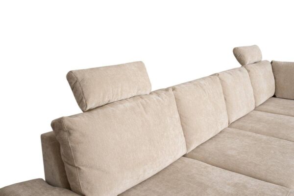 Kopfstütze Sara U beige Microfaser B/H/T: ca. 50x22x13 cm – Bild 2