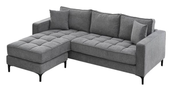 Ecksofa hellgrau Microfaser B/H/T: ca. 238x67x185 cm – Bild 2