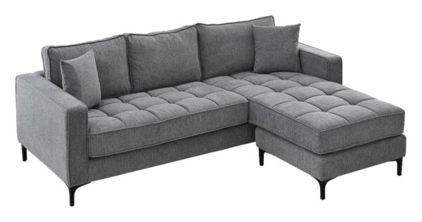 Ecksofa hellgrau Microfaser B/H/T: ca. 238x67x185 cm – Bild 3
