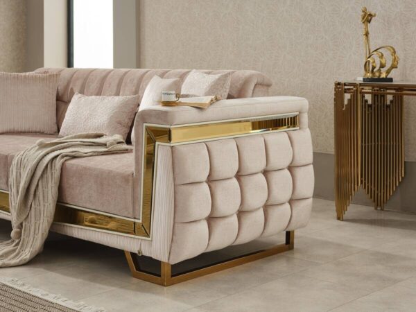 Sofa 3-2-1 Pera beige Webstoff – Bild 4