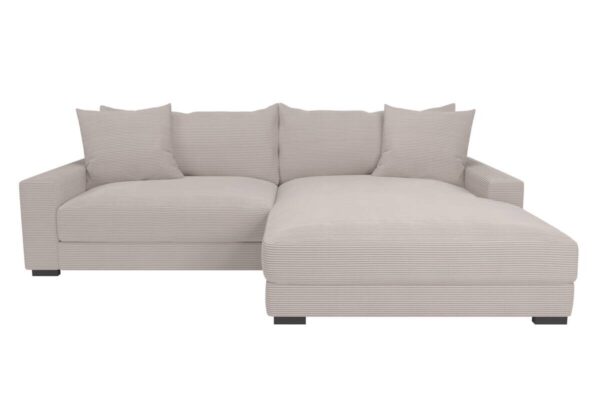 Ecksofa beige-grau Microfaser B/H/T: ca. 261x83x180 cm – Bild 4