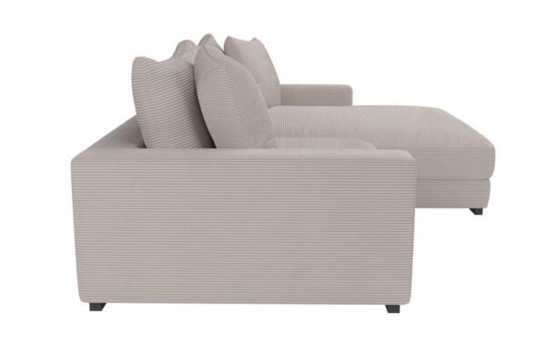 Ecksofa beige-grau Microfaser B/H/T: ca. 261x83x180 cm – Bild 5