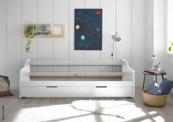 Funktionsbett Jesse kiefer weiß Liegefläche B/L: ca. 90x200 cm – Bild 4