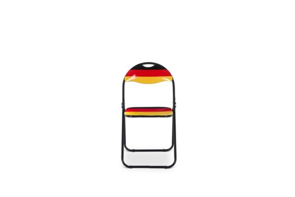 Klappstuhl Ben schwarz rot gold PVC Metall B/H/T: ca. 44,5x79,5x43 cm – Bild 2
