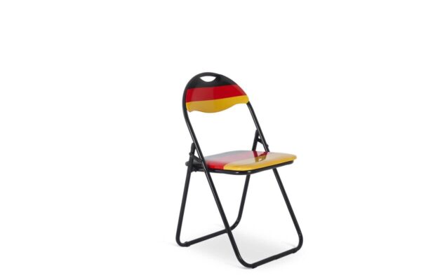 Klappstuhl Ben schwarz rot gold PVC Metall B/H/T: ca. 44,5x79,5x43 cm – Bild 5