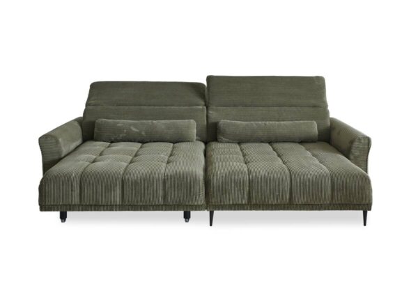 Ecksofa mit elektrischer XXL Sitztiefenverstellung grün Microfaser B/H/T: ca. 277x108x179 cm – Bild 3