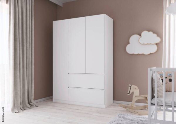 Kleiderschrank Joel Alpinweiß B/H/T: ca. 136x197x54 cm – Bild 2