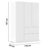 Kleiderschrank Joel Alpinweiß B/H/T: ca. 136x197x54 cm – Bild 3