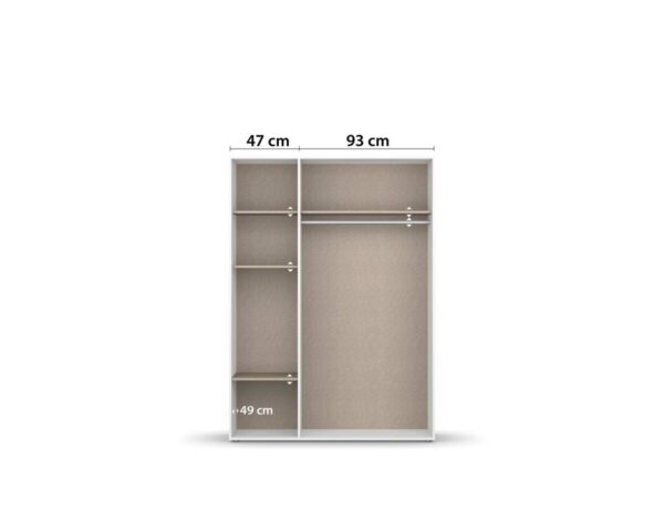 Kleiderschrank Nabila Alpinweiß B/H/T: ca. 140x194x53 cm Kleiderschrank Nabila Alpinweiß B/H/T: ca. 140x194x53 cm – Bild 2