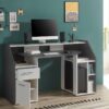 Gamingschreibtisch Alex weiß Graphit B/H/T: ca. 160x95x67 cm – Bild 3