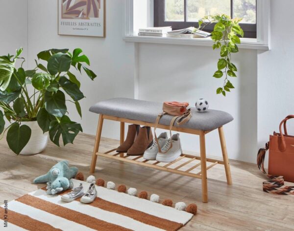 Sitzbank natur grau B/H/T: ca. 90x45x34 cm Sitzbank natur grau B/H/T: ca. 90x45x34 cm – Bild 2