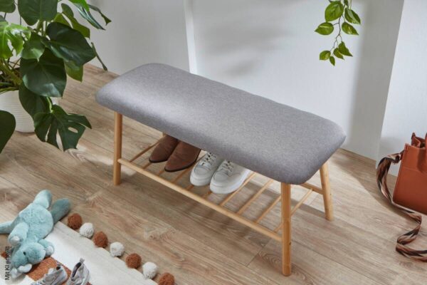Sitzbank natur grau B/H/T: ca. 90x45x34 cm Sitzbank natur grau B/H/T: ca. 90x45x34 cm – Bild 3