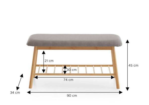 Sitzbank natur grau B/H/T: ca. 90x45x34 cm Sitzbank natur grau B/H/T: ca. 90x45x34 cm – Bild 5