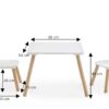 Kindermöbel-Set 3er Set Pinie Nachbildung weiß B/H/T: ca. 55x43x55 cm – Bild 2