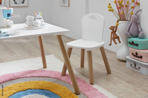 Kindermöbel-Set 3er Set Pinie Nachbildung weiß B/H/T: ca. 55x43x55 cm – Bild 3