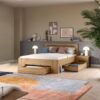 Schlafzimmer CANU, Set basaltgrau Artisan Nachbildung B/H/T: ca. 244x87x205 cm – Bild 2