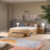 Schlafzimmer CANU, Set basaltgrau Artisan Nachbildung B/H/T: ca. 244x87x205 cm – Bild 4