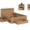 Schlafzimmer CANU, Set basaltgrau Artisan Nachbildung B/H/T: ca. 244x87x205 cm – Bild 5
