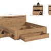 Schlafzimmer CANU, Set basaltgrau Artisan Nachbildung B/H/T: ca. 284x87x205 cm – Bild 4
