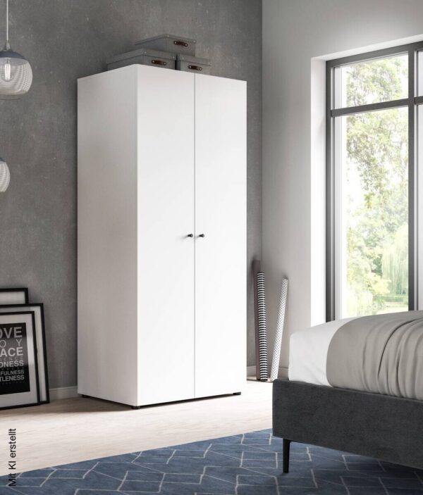 Kleiderschrank DARWIN weiß B/H/T: ca. 80x176x51 cm – Bild 3